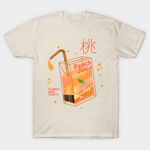 Kawaii Peach Juice T-Shirt by Kimprut